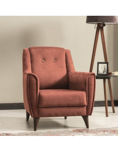 Fauteuil fixe rembourré en tissu Marla Orange K1, l84xA86xH98 cm vous aussi creer 