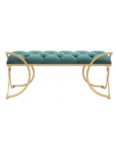 Banquette rembourrée avec pieds en tissu et métal Luxy Velvet Vert / doré, l103xA43xH47 cm Comparez plus de prix