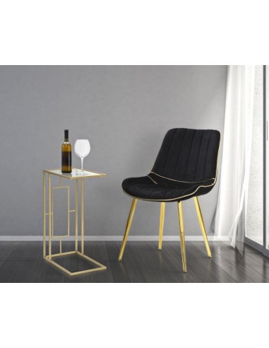 Table de support téléphonique en verre et métal Glam C Doré, L40,5xl25,5xH60 cm meilleur choix