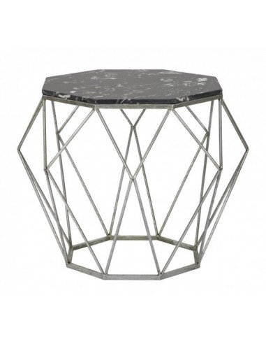 Table basse en métal Diamond Marble Noir, Ø68xH52 cm pas cheres