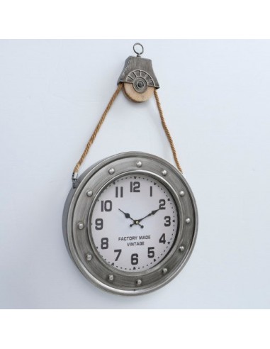 Horloge murale Cannes Gris / Naturel, Ø40 cm français