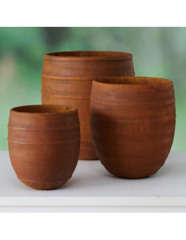 Set de 3 pots Alvaro Caramisu en ciment et fibre de verre, Ø45xH50 / Ø37xH41 / Ø31xH31 cm du meilleur 