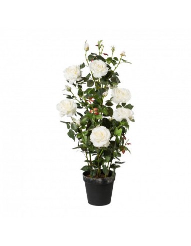 Fleur artificielle en pot, Rosier Blanc, H112 cm livraison et retour toujours gratuits