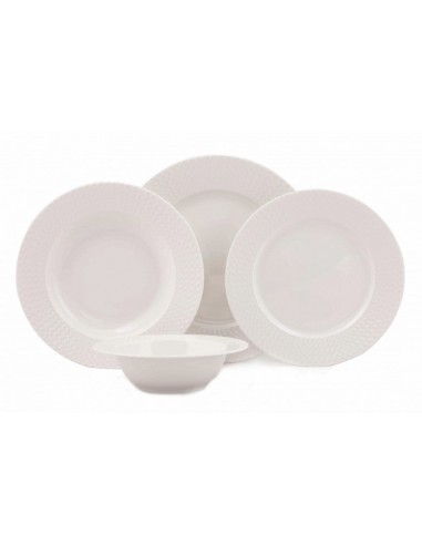 Service de vaisselle en porcelaine, Berna Dinner Blanc, 24 pièces store