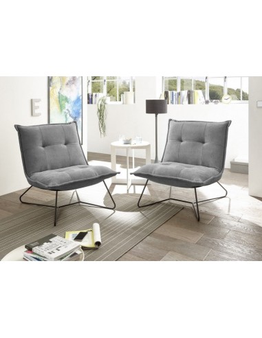 Fauteuil fixe tapissé de tissu et pieds en métal, Dark Gris Victorio, l69xA86xH76 cm meilleur choix