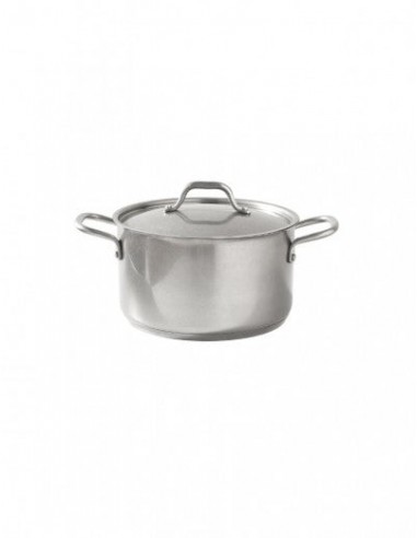 Pot en acier inoxydable avec couvercle, Saveurs Chrome, Ø24 cm Fin de série