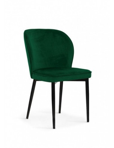 Chaise rembourrée avec tissu et pieds en métal Aine Velours Vert / Noir, l54xA61xH87 cm du meilleur 