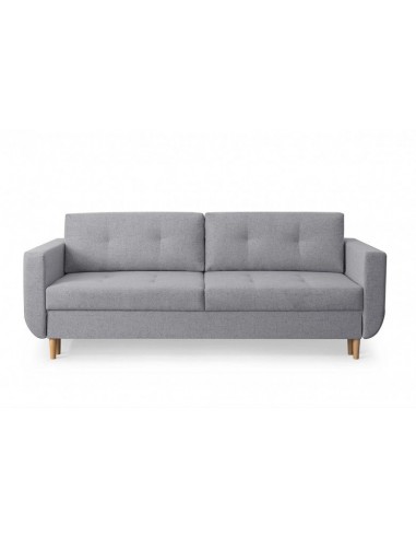 Canapé extensible avec coffre de rangement, tapissé de tissu, 3 places Alva Gris clair, l220xA96xH88 cm pas chere