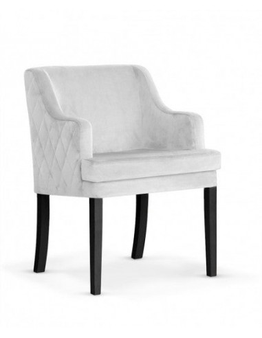 Fauteuil fixe tapissé de tissu, avec pieds en bois Grand d'argent / Noir, l58xA60xH89 cm pas cher chine