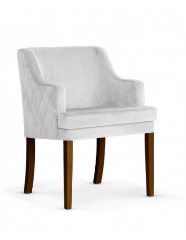 Fauteuil fixe rembourré en tissu, avec pieds en bois Grand d'argent / Noyer, l58xA60xH89 cm acheter