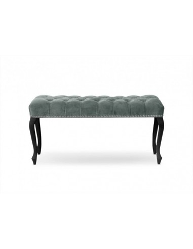 Banc rembourré en tissu, avec pieds en bois Ingrid Large Gris / Noir, l120xA40xH49 cm Découvrez la collection