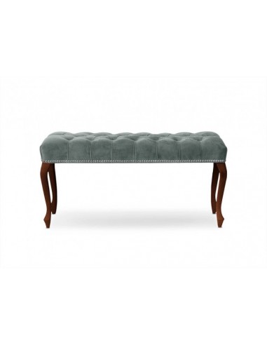 Banc rembourré en tissu, avec pieds en bois Ingrid Large Gris / Noyer, l120xA40xH49 cm l'achat 