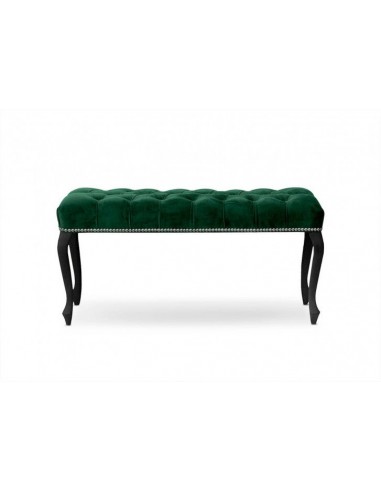 Banc rembourré en tissu, avec pieds en bois Ingrid Large Vert / Noir, l120xA40xH49 cm sélection de produits