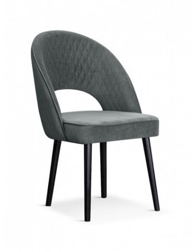 Chaise rembourrée avec tissu et pieds en métal Velours Ponte Gris / Noir, l56xA63xH89 cm à prix réduit toute l'année