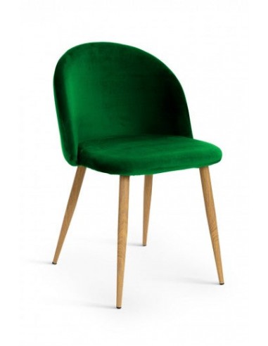 Chaise rembourrée en tissu, avec pieds en métal Vert Song / Chêne, l50xA52xH78 cm Les magasins à Paris et en Île-de-France