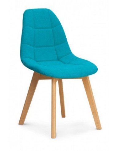 Chaise rembourrée en tissu avec pieds en bois Westa Bleu / Hêtre, l49xA52xH83 cm vente chaude votre 