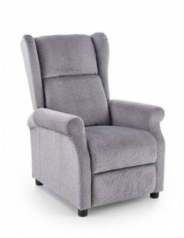 Fauteuil inclinable tapissé de tissu Agustin Gris, l75xA92xH107 cm français