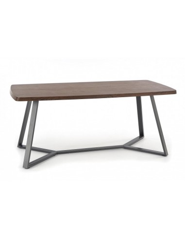 Table en MDF et métal Caruzzo Noyer / Graphite, L180xl90xH76 cm en stock