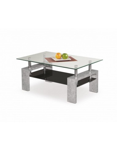 Table basse, en MDF et verre Diana Intro Béton Gris / Transparent, L100xl60xH45 cm france