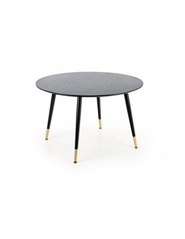 Table en MDF et métal Embos Noir / Or, Ø120xH75 cm 2 - 3 jours ouvrés.