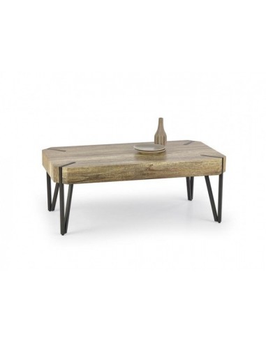 Table basse en MDF et métal Emily Wild Oak, L110xl60xH42 cm Pour