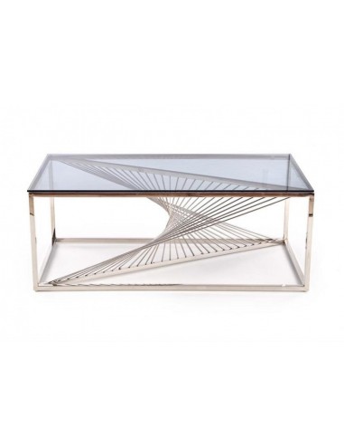 Table basse Infinity Rectangle en verre et métal chromé, L120xl60xH45 cm l'évolution des habitudes 