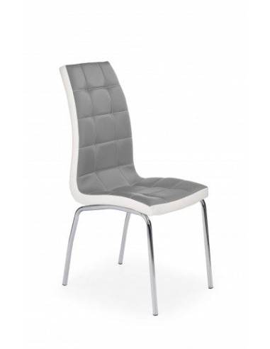 Chaise rembourrée en éco-cuir, avec pieds en métal K186 Gris / Blanc, l42xA63xH100 cm online