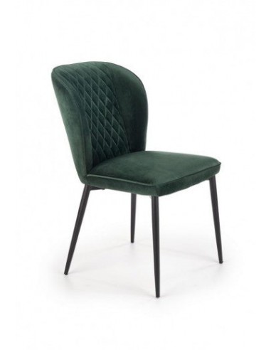 Chaise rembourrée avec tissu et pieds en métal K399 Velours Vert foncé / Noir, l50xA60xH84 cm store