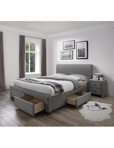 Lit recouvert de tissu Gris Modena ouvre sa boutique