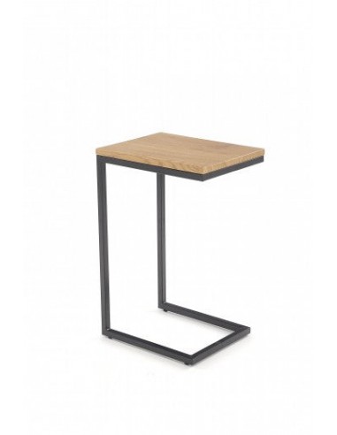 Table basse en MDF et métal Nice Chêne Doré / Noir, L40xl30xH60 cm la livraison gratuite