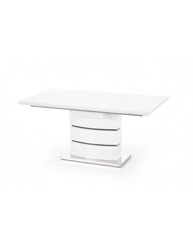 Table extensible en MDF et métal Nobel Blanc, L160-200xl90xH75 cm la chaussure