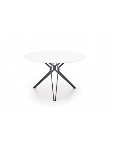 Table en MDF et métal Pixel Blanc / Noir, Ø120xH76 cm le concept de la Pate a emporter 