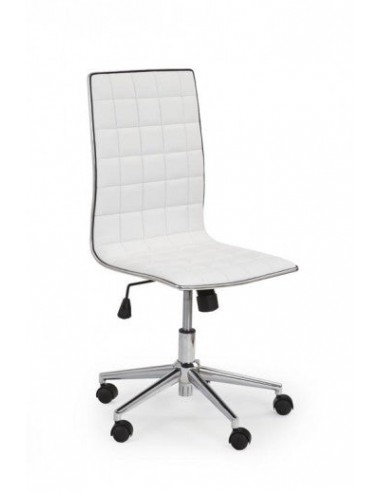 Chaise de bureau ergonomique, revêtue de cuir écologique Tyrol Blanc, l44xA46xH97-107 cm sur le site 