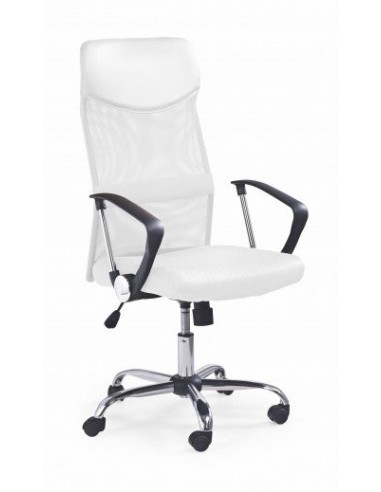 Chaise de bureau ergonomique tapissée de tissu Vire Blanc, l61xA63xH110-120 cm en stock