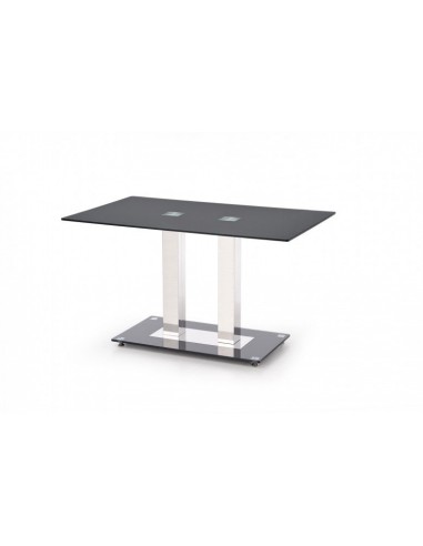 Walter 2 Noir / Table en verre et métal chromé, L130xl80xH74 cm Pour