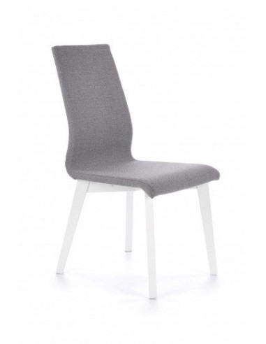 Chaise rembourrée en tissu, avec pieds en bois Focus Gris / Blanc, l45xA61xH94 cm Le MVP de beaucoup