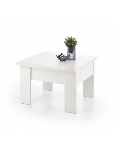 Table basse Serafin Blanc, L80-160xl80xh53-79 cm Par le système avancé 