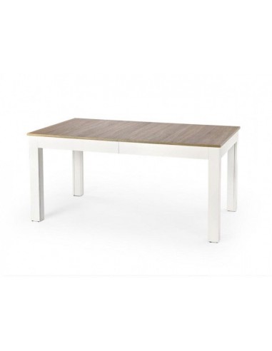 Table extensible en aggloméré et MDF Blanc d'égout / Chêne Sonoma, L160-300xl90xH76 cm basket pas cher