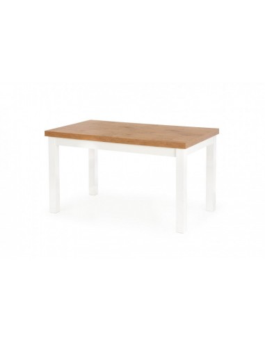 Table extensible en MDF et bois de hêtre Tiago Lancelot Chêne / Blanc, L140-220xl80xH76 cm le des métaux précieux