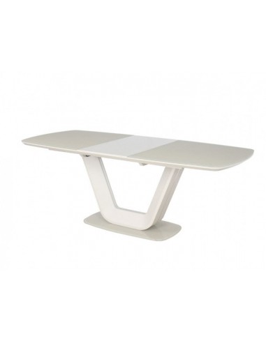 Table extensible en verre et MDF Armani Creme Mat, L160-220xl90xh76 cm 50% de réduction en Octobre 2024