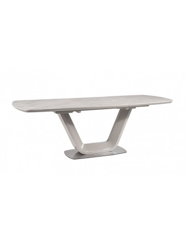 Table extensible en céramique, MDF et métal Armani Gris clair, L160-220xl90xH76 cm 50% de réduction en Octobre 2024