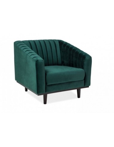 Fauteuil fixe tapissé de tissu, Asprey 1 Velours Vert, l83xA60xH78 cm france