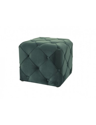 Tabouret tapissé de tissu Aviva K Velvet Vert foncé, l50xA50xH45 cm le des métaux précieux