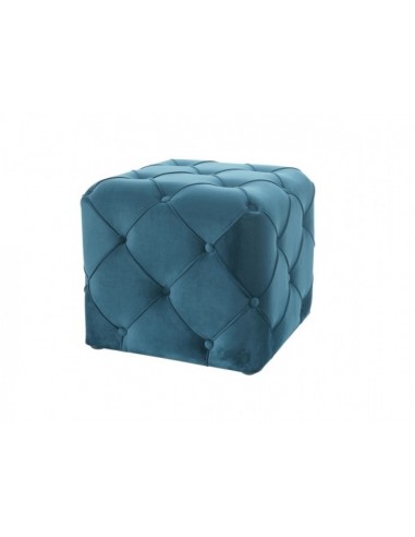 Tabouret tapissé de tissu Aviva K Velvet Turquoise, l50xA50xH45 cm de votre