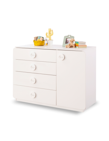 Commode avec 4 tiroirs et 1 porte, pour bébé français