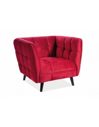 Fauteuil fixe tapissé de tissu, avec pieds en bois Velours Bellamy Bordeaux / Wengé, l92xA85xH78 cm la livraison gratuite