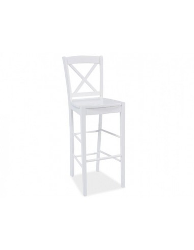 Tabouret de bar en bois, Lucky, Blanc, l37xA40xH112 cm prix pour 