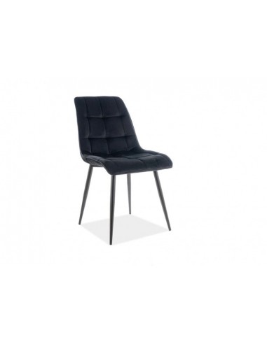 Chaise rembourrée en tissu avec pieds en métal Chic Matt Velvet, Noir, l50xA58xH88 cm chez Cornerstreet bien 