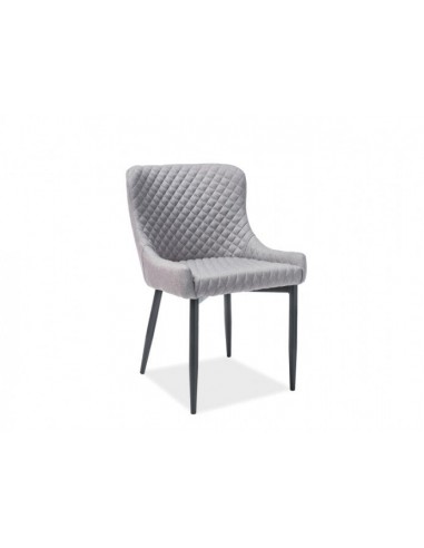 Chaise rembourrée avec tissu et pieds en métal Colin B Gris / Noir, l51xA45xH84 cm 50-70% off 