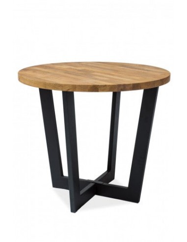 Table en métal et bois Cono Noir / Chêne naturel, Ø90xH78 cm l'achat 